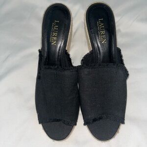 NWOT Ralph Lauren Linen Wedges Size 8